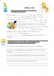 English Worksheet: If-Clauses Type 1- Simpsons