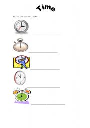 English worksheet: Time