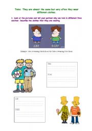 English worksheet: Different clothes