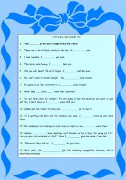 English Worksheet: will going 