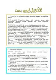 English Worksheet: Law and Justice- Vocabulary