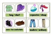 English Worksheet: COMPARATIVE - speaking cards (clothes)