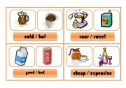 English Worksheet: COMAPRATIVE - speaking cards (drinks)