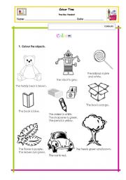 English worksheet: Colours Fun ! - Practice Handout