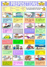 English Worksheet: PREPOSITIONS