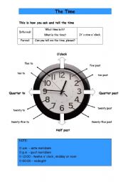 English Worksheet: The time