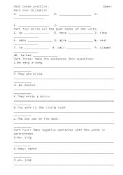 English worksheet: Past Tense 