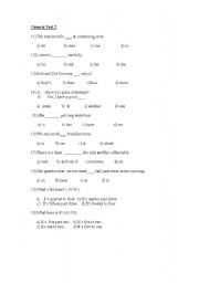 English worksheet: General Review Test  2 for Young Learners