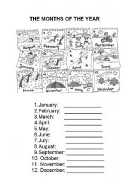 English Worksheet: months of the year