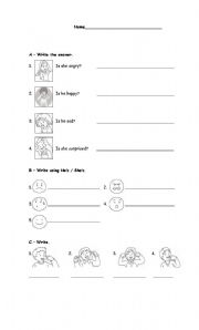 English worksheet: Feelings and body parts