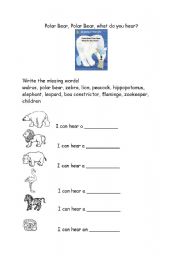 English Worksheet: Polar Bear, Polar Bear, what do you hear