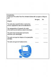 English Worksheet: About Mass Media