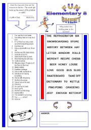 English Worksheet: Fun Sheet Elementary 8