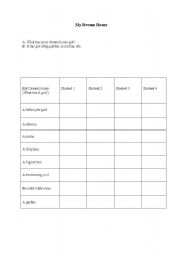 English Worksheet: my dream house