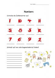 numbers from 1 to 12