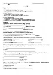 English worksheet: Test_6th_Grade_Group_2