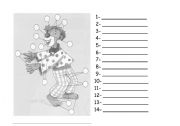 English Worksheet: Body Parts Clown