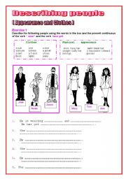 English Worksheet: Describing people