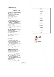 English Worksheet: I kissed a girl