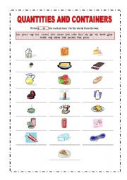 Quantities and containers