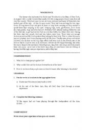 English Worksheet: selectividad woodstock