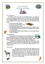 English Worksheet: FUN FACTS 2 - UNUSUAL ANIMALS 1/3