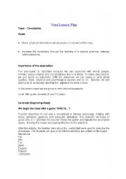 English Worksheet: The description