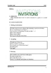 English Worksheet: Invitation 