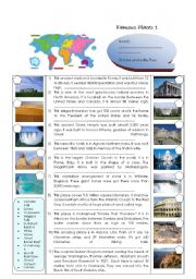 English Worksheet: COUNTRIES: FAMOUS PLACES