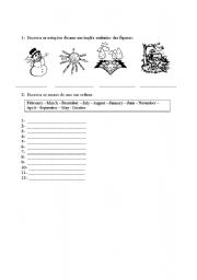 English worksheet: Seasons and months