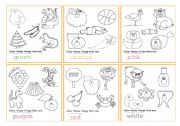 English Worksheet: Colours mini book - part 2