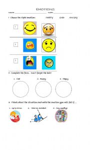 English worksheet: Emotion worksheet