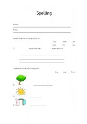 English worksheet: Spelling 