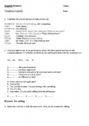 English worksheet: business English 