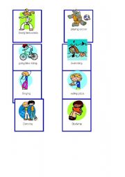 English worksheet: Present Continuous  Cards