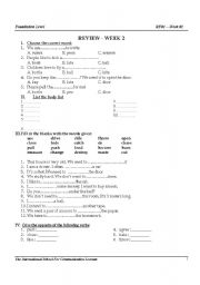 English Worksheet: Review 