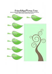 English Worksheet: Friendship Tree