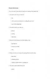 English worksheet: phrasal verbs exercise