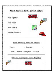 English worksheet: Jobs - Fireman