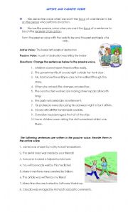 English Worksheet: Active and Passive