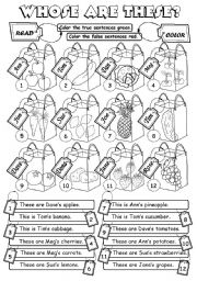 English Worksheet: Whose are these? (10)