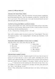 English Worksheet: Asking for help with future tense