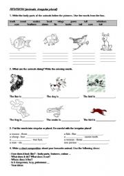 English worksheet: Animals in action