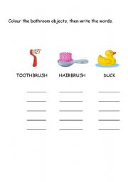 English worksheet: Bathroom objects