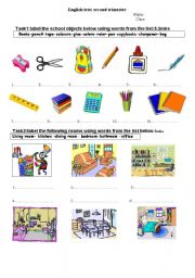 English Worksheet: english test english learners mid term 1st part