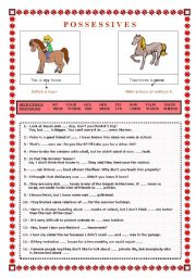 English Worksheet: Possessive Adjectives and Pronouns