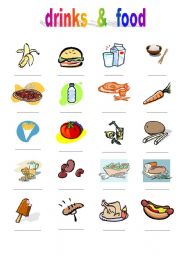 English Worksheet: Drinks & food