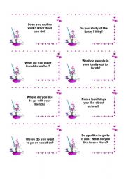 English Worksheet: Speaking Cards 2