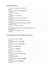 English worksheet: REPORTED SPEECH