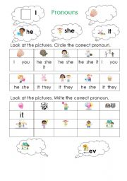 English Worksheet: Personal Pronouns worksheet 